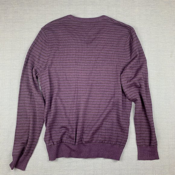MEDIUM Purple Sweater / Men's Purple Sweater / CALVIN KLEIN V-Neck Pullover / - Picture 4 of 4